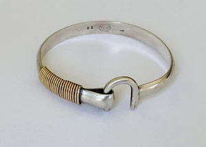 Brazalete de gancho St. Croix firmado TCP de plata esterlina pequeño bebé - Imagen 1 de 14