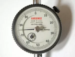 Vintage Hardinge J2-C100-1000 Dial Indicator 1" Travel .001" Grad 2" Dial USA - Picture 1 of 3