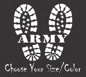 US ARMY Combat Boots Vinyl Decal Sticker Military Veteran Car Truck Yeti Armed A - Picture 1 of 5
