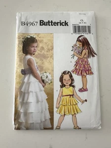 Butterick Sewing Pattern B4967 Dress and Cummerbund Girls 6-7-8 Uncut - Picture 1 of 3