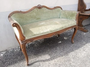PANCHETTA NOCE CON INTAGLI - BAROCCHETTO 1940 EMILIA - STOFFA VERDE CHIARO - Foto 1 di 14