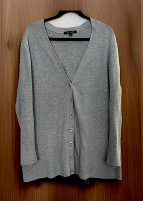 Cárdigan Mujer Chadwicks Of Boston Gris Talla 1X Botón Delantero Foto 1 de 4