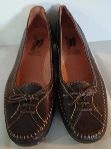 New Spring Step "Tori"Leather Brown Loafers Slip-on Tie-Bow Front Womens Size 7 - Picture 1 of 23