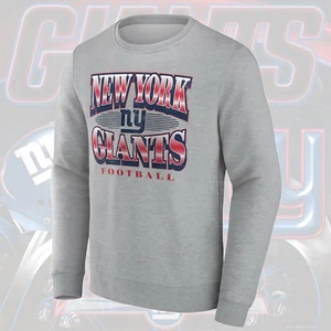 New York Giants Fanatics Chance Throwback Fleece Pullover Sweatshirt Gray Medium - Picture 1 of 6