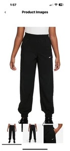 Nike Training Pants kids/Girls Sportswear Lightweight Woven Black XS - Picture 1 of 14