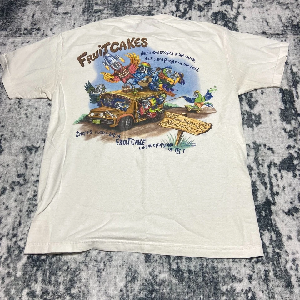 Camiseta gráfica Jimmy Buffett Margaritaville Fruitcakes para hombre grande blanca Foto 1 de 4