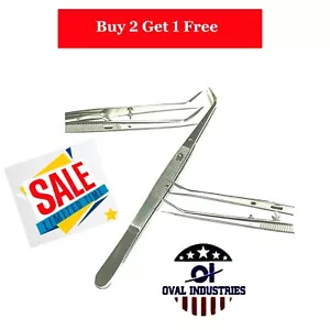 2X London College Selbstsichernde Pinzette - Wellenschliff Dental Chirurgische Labor Pinzette - Bild 1 von 8