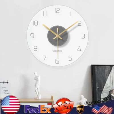 Reloj de Pared Redondo 30CM Redondo Vidrio Templado Transparente Reloj de Pared Diseño Ultra Delgado Foto 1 de 4
