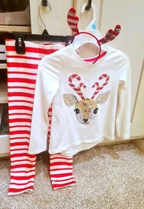Girls Reindeer Holiday Outfit. Jingles & Joy. Sz. 5/6T. EUC!! worn Once - Picture 1 of 7