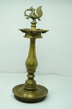 Antique Traditional Rare Ritual Hindu Brass Bird Peacock Oil lamp Samai NH7198