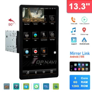 6+128G Indash Rotation Universal Car Stereo Radio GPS Navigation Media 13.3Inch - Picture 1 of 12