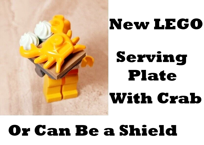 Nueva bandeja para servir LEGO con mango de cangrejo Rangún en la parte posterior escudo de mariscos Merman Din Foto 1 de 1