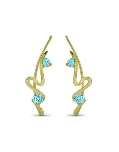 Pair 925 Sterling Silver or 18K Gold Plated Ear Vineª Pin Crawler Wire Stem 20G - Picture 1 of 1