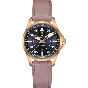 Hamilton Khaki Aviation Pilot Auto Blue Dial Leather Band Womens Watch H76245840 - Bild 1 von 6