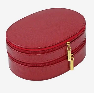 JEWELRY BOXES - "WESTBURY" RED "LIZARD" LEATHER JEWELRY BOX - 2-LEVEL - Picture 1 of 2