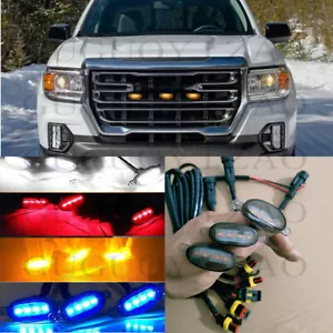 3P For GMC Canyon 2015-2024 Front Grille Yellow LED Light Raptor Style Grill DRL - Picture 1 of 11