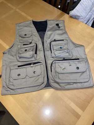 Safari Fishing Outdoor Vest Beige 2XL Hiking Hunting - Image 1 of 4