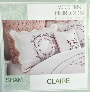 Modern Heirloom Collection Claire Sham Rare Cute Soft Pillowcase Romantic Cotton - Picture 1 of 6