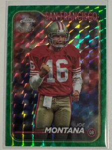 Joe Montana Topps Chrome 2024 Green Geometric Refractor /99 San Francisco 49ers - Bild 1 von 2