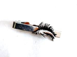 50s 60s Vintage Swordfish Tie Clip, Silver Tone Metal - Picture 1 of 3