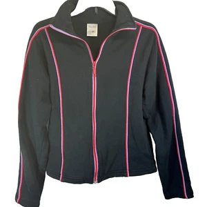 Giacca Marika Track taglia L nera rossa lavanda bordo tubino zip intera tempo libero - Foto 1 di 7