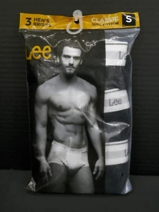Lee Men's Classic Brief 100% Cotton Size S 28"-30" 3-Pack Blue and Grey - Picture 1 of 2