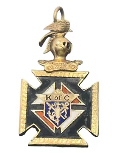 Ciondolo Fob Vintage Cavalieri di Colombo Templare Teschio Teschio Templare K di C Casco - Foto 1 di 12