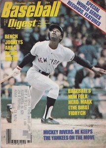Octubre 1976 Baseball Digest New York Yankees Mickey Rivers en la portada - Imagen 1 de 1