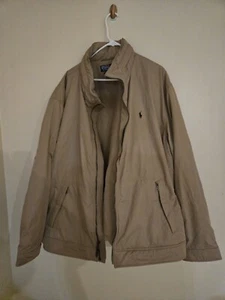 Men's Big and Tall Tan Polo Ralph Lauren bomber jacket w/hood size 3xlt - Picture 1 of 5