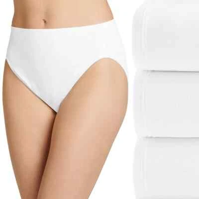 Jockey L83842 Womens White Smooth Effects 3-Pack French Cut Panties Size 5 - Image 1 of 3