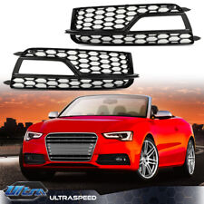 2Pcs Front Fog Light Grille Cover Grill Honeycomb Fit For 13-16 AUDI S5 A5 SLine