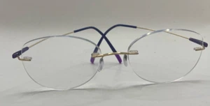 SILHOUETTE TITAN EYEGLASSES FRAMES ONLY 5500-7530 PURPLE/SILVER RIMLESS 53-19-14 - Picture 1 of 4
