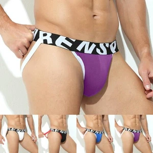 Mens Jockstrap Briefs Bulge Thong Gay Back Hole Pouch Panties Soft Underwear New - Picture 1 of 13