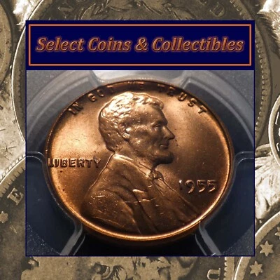 1955 Lincoln Wheat Cent PCGS MS65RD Beautiful Fiery "BIG RED" Coin! #2347 - Image 1 of 4
