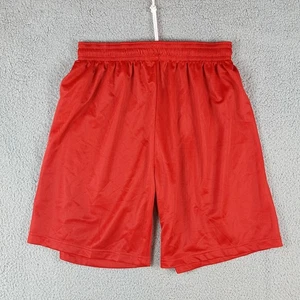 Stretch Waist Basketball Shorts Men's Size XL Retro Drawstring Gym Workout Red - Picture 1 of 8