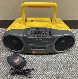 Sony Sports Boombox 1990s CFD-970 Water Resistant CD Cassette Radio AC Adapter - Picture 1 of 13