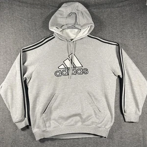 Adidas Hoodie Herren Extra Large Grau 3-Streifen Badge of Sport Sweatshirt Pullover - Bild 1 von 9