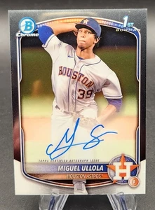 2025 Bowman Chrome - 1° Chrome Prospect Autografo #CPA-MU Miguel Ullola Astros - Foto 1 di 2