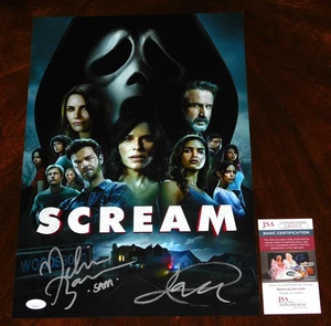MELISSA BARRERA & JACK QUAID SIGNED SCREAM V 12X18 POSTER HORROR JSA COA!! - Picture 1 of 1
