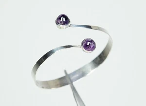 Pulsera modernista vintage plata 835 - amatista - Suecia - Imagen 1 de 7