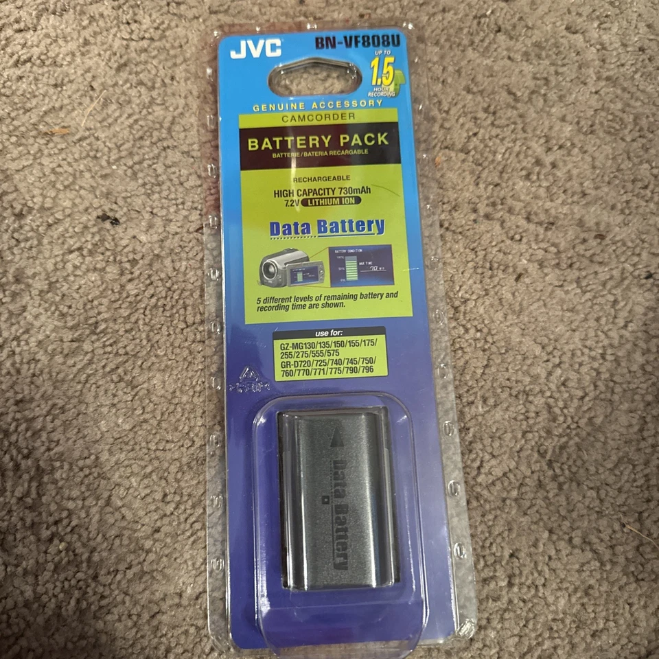 Brand New JVC BN-VF815U Li-Ion Camcorder Battery 7.2V 1460 mAh - Image 1 of 1