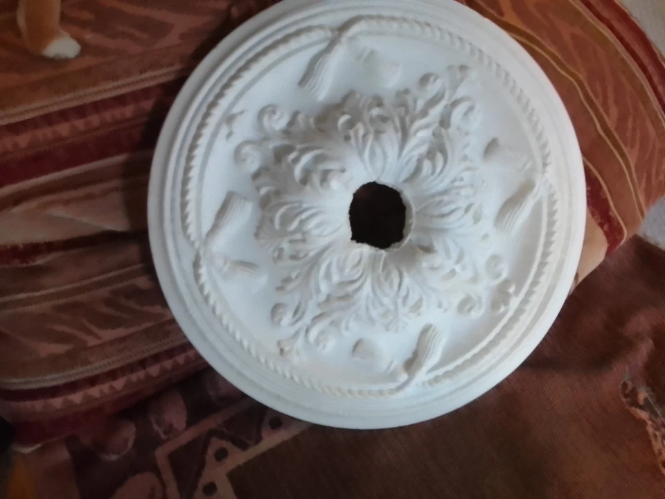 Styropor Lampen Rosette rund weiß ca. 45 cm Durchmesser - Bild 1 von 4