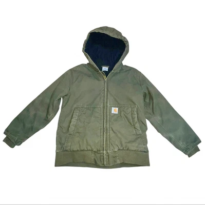Abrigo Chaqueta con Capucha Carhartt Vintage Niños Jóvenes Forrado Verde 10 12 Mediano Foto 1 de 4