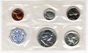 1957 US Mint 5 Coin Silver Proof Set with Envelope - Picture 1 of 5