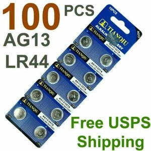100 STCK. LR44 AG13 357 LR1154 1,5 V 0 % Hg Alkali Batterie Uhr Fernbedienung - Bild 1 von 4