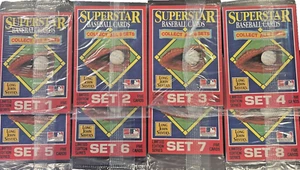 Lot of 4x 1990 STARLINE LONG JOHN SILVERS BASEBALL SUPERSTARS COMP SETS 32 packs - Picture 1 of 11