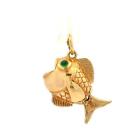 Vintage 14k Yellow Gold Detailed Articulated Swollen Tail Fish Pendant Charm