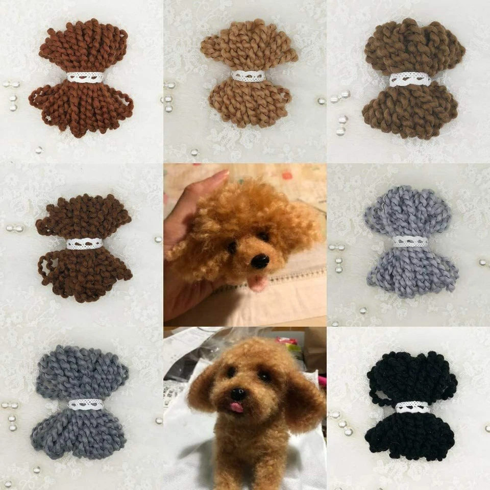 35g ( 7 Color ) Curly Hair Coils Needle Wool Felt Carded Sheep Wool Roving,Fiber - Image 1 of 4