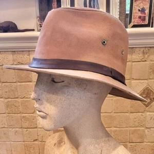 Vintage Country Gentleman Brown Grey Suede Leather Hat - Picture 1 of 16