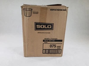 Box of 5000 Dart Solo White Disposable .75 Oz Paper Portion Cups 20/250 Ct Packs - Picture 1 of 6